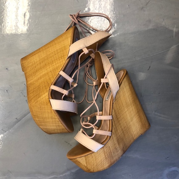 steve madden tie up wedges